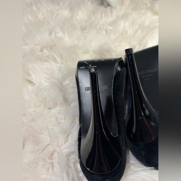 Colin Stuart Vintage 90s Soft Velvet Platform Pumps Stiletto Heels 6 mob wife - Picture 8 of 9